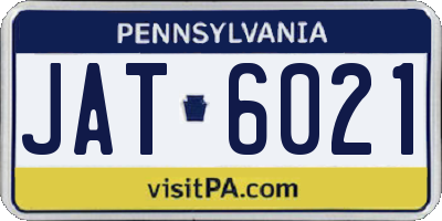 PA license plate JAT6021