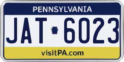 PA license plate JAT6023