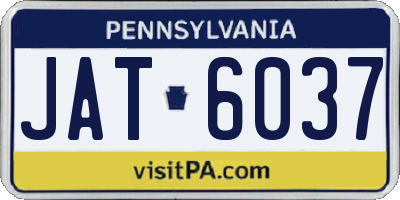 PA license plate JAT6037