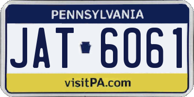 PA license plate JAT6061