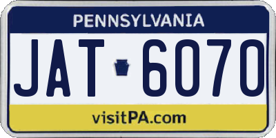 PA license plate JAT6070