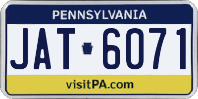 PA license plate JAT6071
