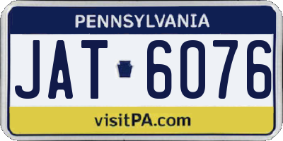 PA license plate JAT6076