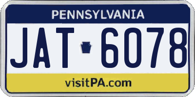 PA license plate JAT6078