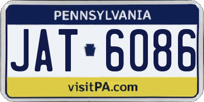 PA license plate JAT6086