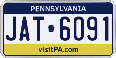 PA license plate JAT6091