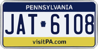 PA license plate JAT6108