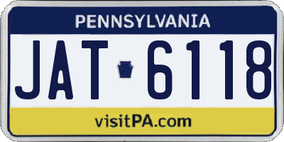 PA license plate JAT6118