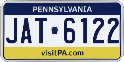 PA license plate JAT6122