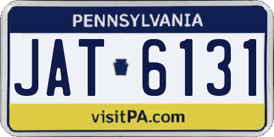 PA license plate JAT6131