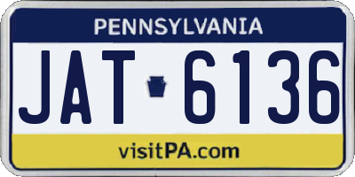 PA license plate JAT6136