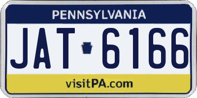 PA license plate JAT6166