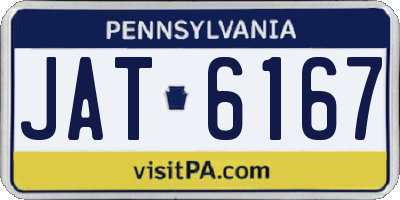 PA license plate JAT6167