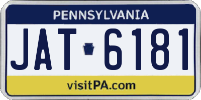 PA license plate JAT6181