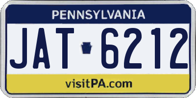 PA license plate JAT6212