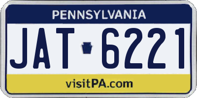 PA license plate JAT6221