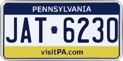 PA license plate JAT6230