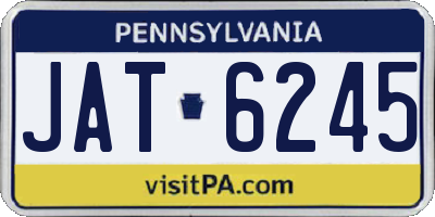 PA license plate JAT6245