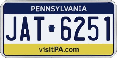 PA license plate JAT6251