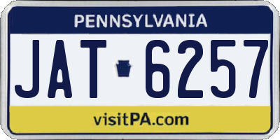 PA license plate JAT6257