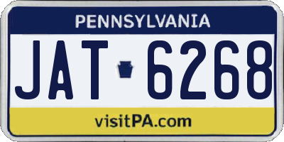PA license plate JAT6268