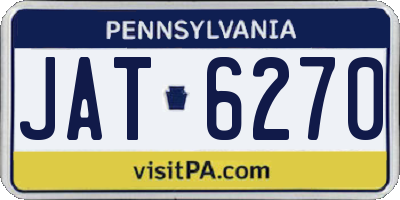 PA license plate JAT6270