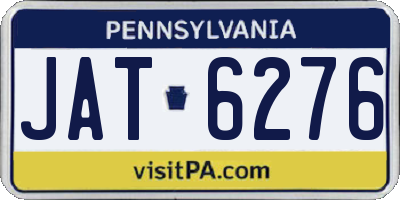PA license plate JAT6276