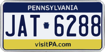 PA license plate JAT6288