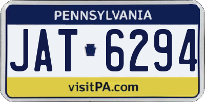 PA license plate JAT6294