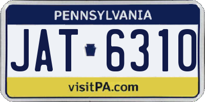 PA license plate JAT6310