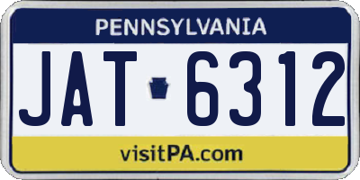PA license plate JAT6312