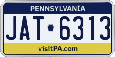 PA license plate JAT6313