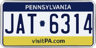 PA license plate JAT6314