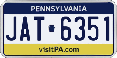 PA license plate JAT6351