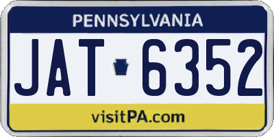 PA license plate JAT6352