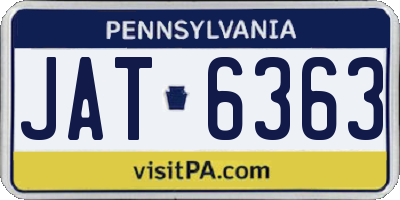 PA license plate JAT6363