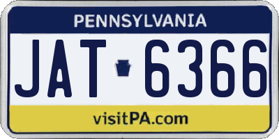 PA license plate JAT6366