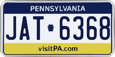 PA license plate JAT6368
