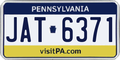 PA license plate JAT6371