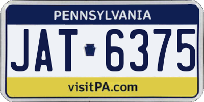 PA license plate JAT6375