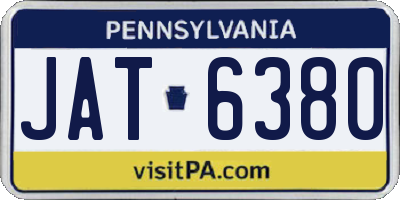 PA license plate JAT6380