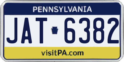 PA license plate JAT6382