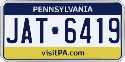 PA license plate JAT6419