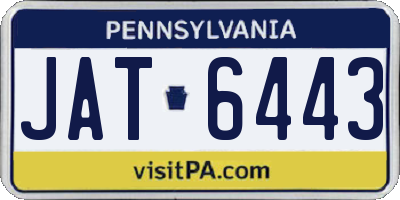 PA license plate JAT6443