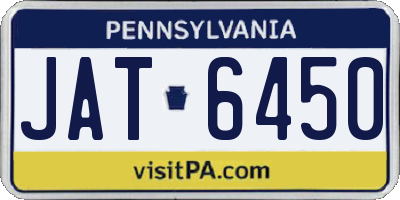 PA license plate JAT6450