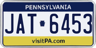 PA license plate JAT6453