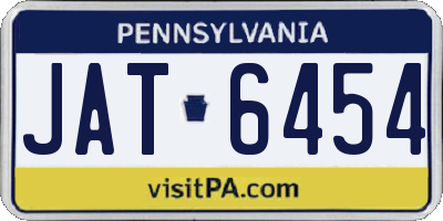 PA license plate JAT6454
