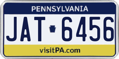 PA license plate JAT6456
