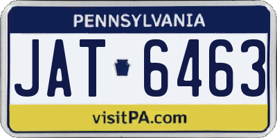 PA license plate JAT6463