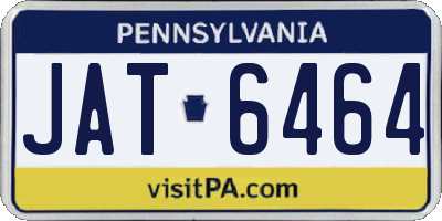 PA license plate JAT6464